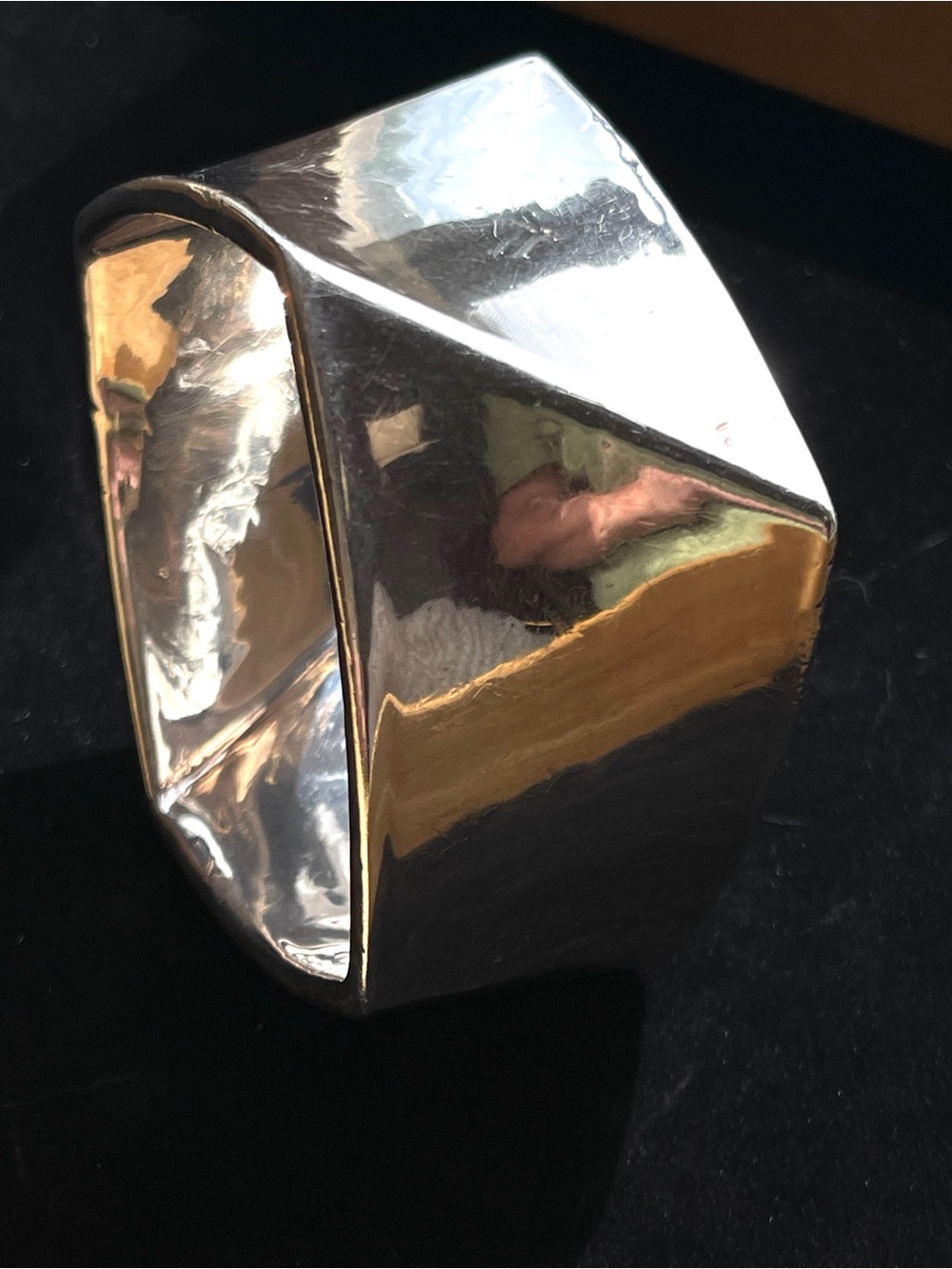 SOLD Handmade Twisted Geometric Square Sterling Silver 925 Bracelet 56.1g 8” - Picture 3 of 9